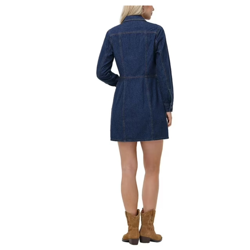 Frye Dark Blue Denim Button-Front Mini Dress size Medium NWOT - Picture 2 of 10